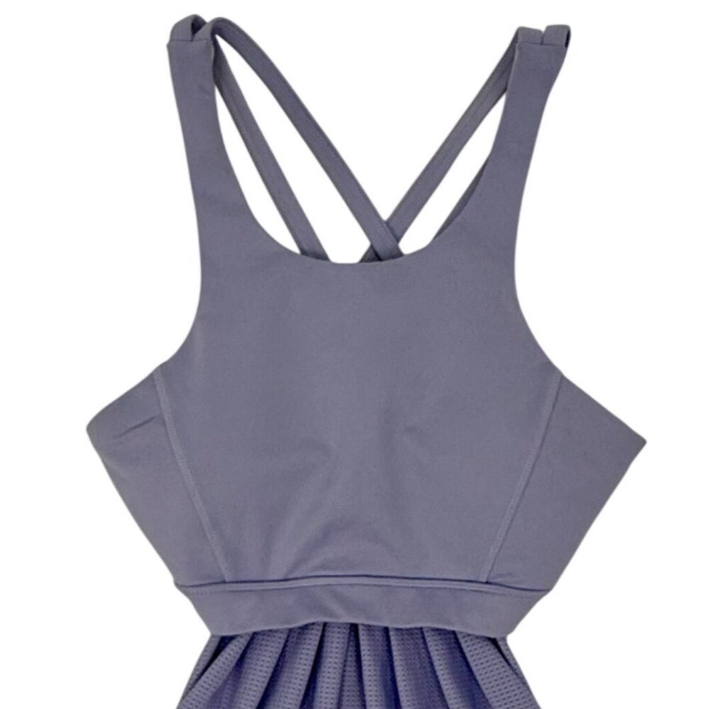 Popflex Active Purple Strappy Back & Mesh Supportive Sports Bra Goddess Top - Picture 2 of 13